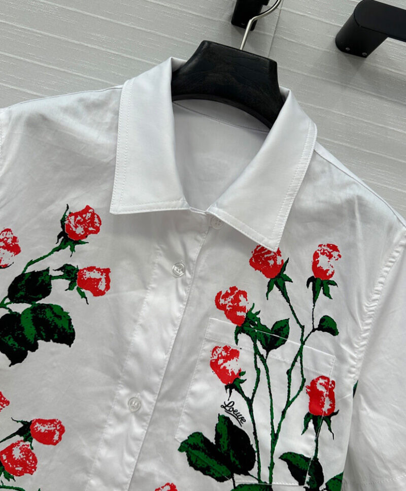 Loewe Women's Short sleeve Shirt in Cotton White