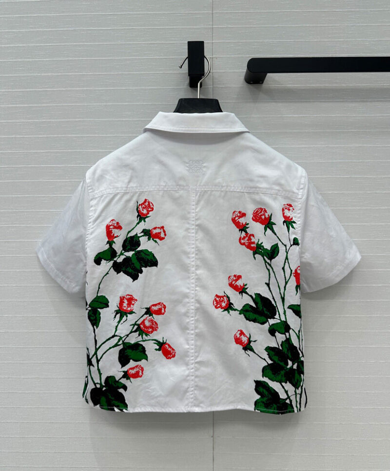 Loewe Women's Short sleeve Shirt in Cotton White