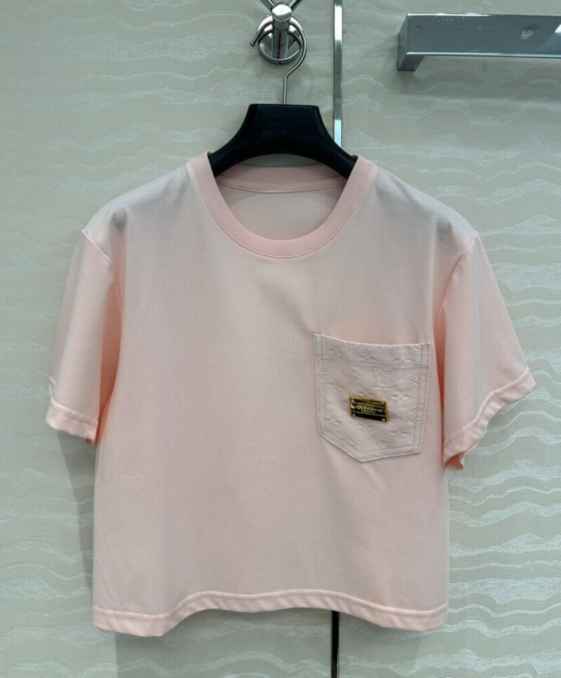 Louis Vuitton Women's Logo Pocket Cropped Top Pink