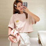 Louis Vuitton Women's Logo Pocket Cropped Top Pink