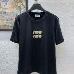 Miumiu Women's Letter Beaded T-shirt