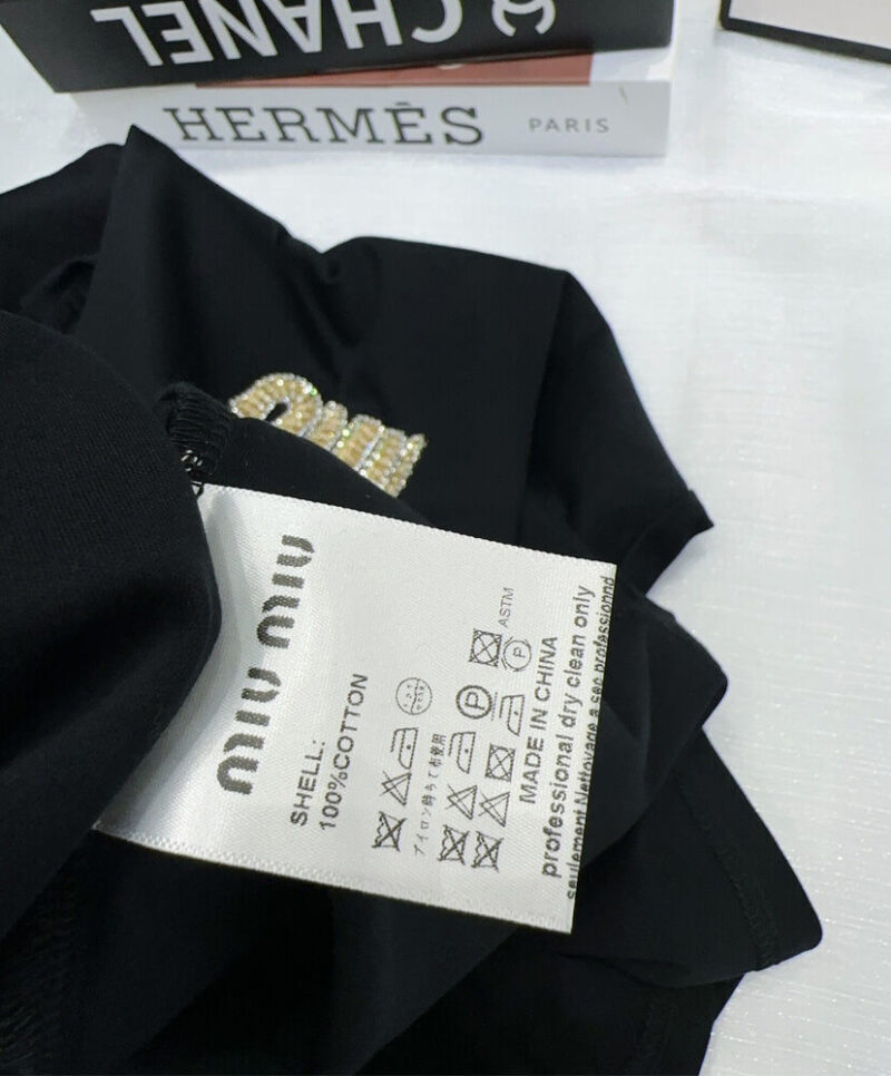Miumiu Women's Letter Beaded T-shirt