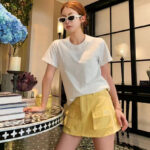 Miumiu Women's Letter Embroidered T-shirt White