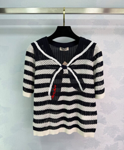 Miumiu Women's Bow Knit Sweater Black