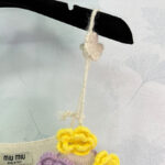 Miumiu Women's 3D Flower Braided sling Cream