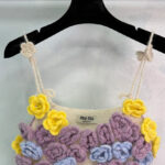 Miumiu Women's 3D Flower Braided sling Cream