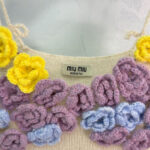 Miumiu Women's 3D Flower Braided sling Cream