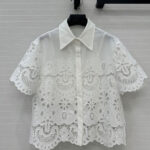 Valentino Women's Hollow Lace Top White