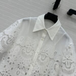 Valentino Women's Hollow Lace Top White