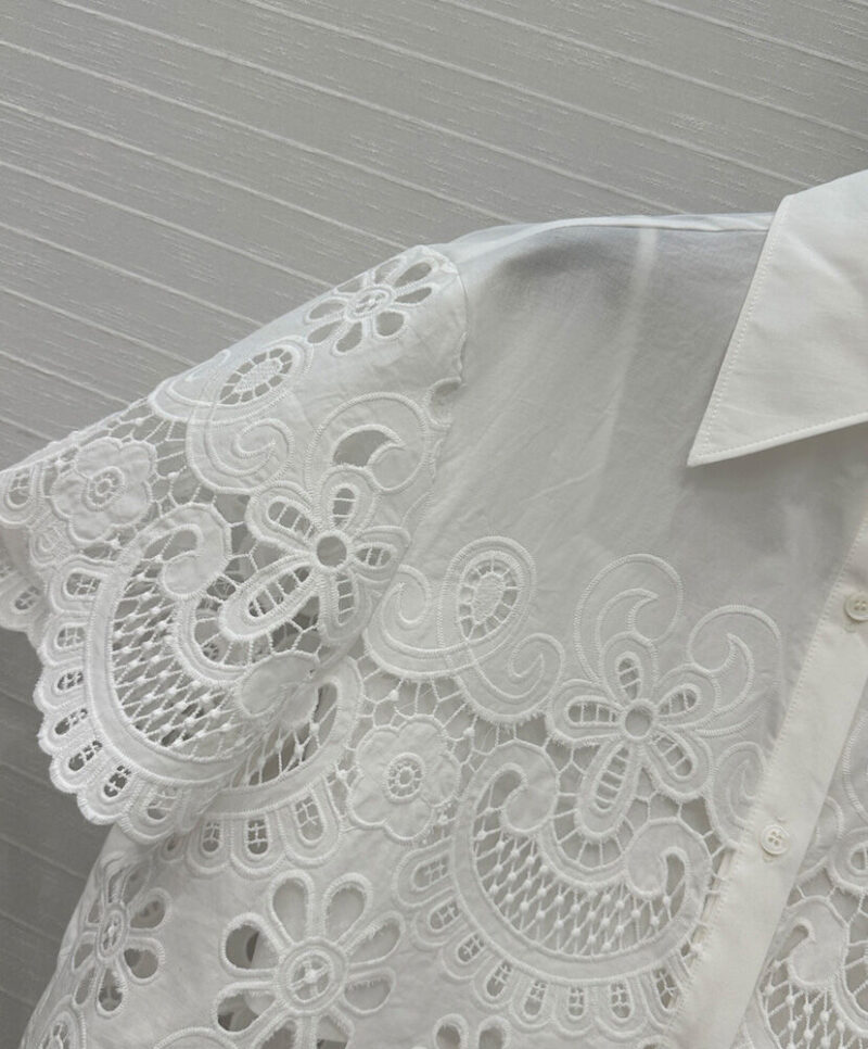 Valentino Women's Hollow Lace Top White