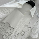 Valentino Women's Hollow Lace Top White