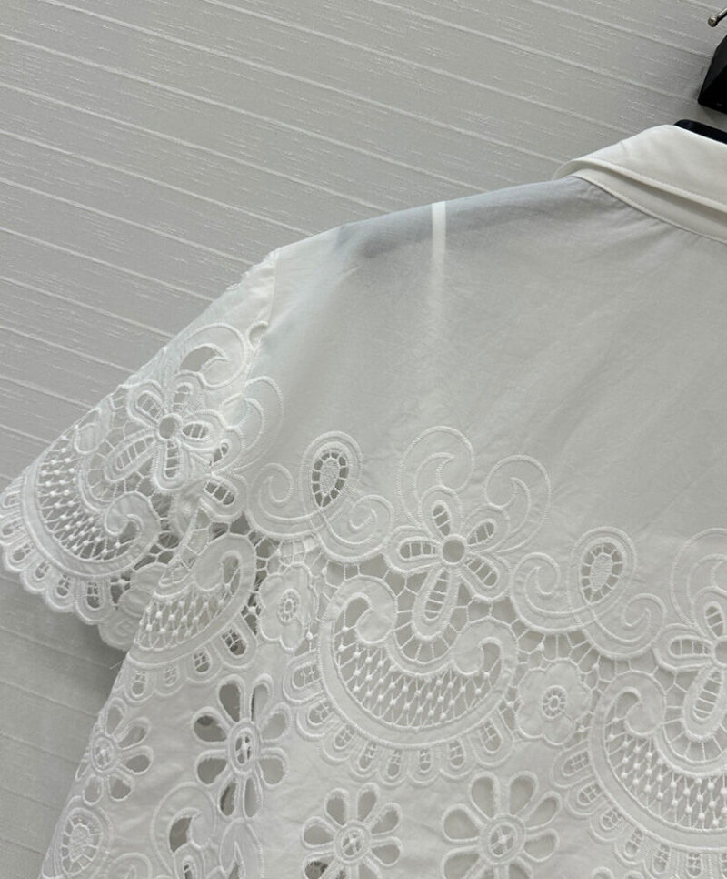 Valentino Women's Hollow Lace Top White