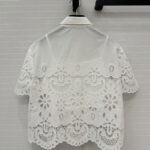 Valentino Women's Hollow Lace Top White