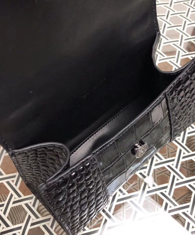 Balenciaga Hourglass XS Top Handle Bag Black
