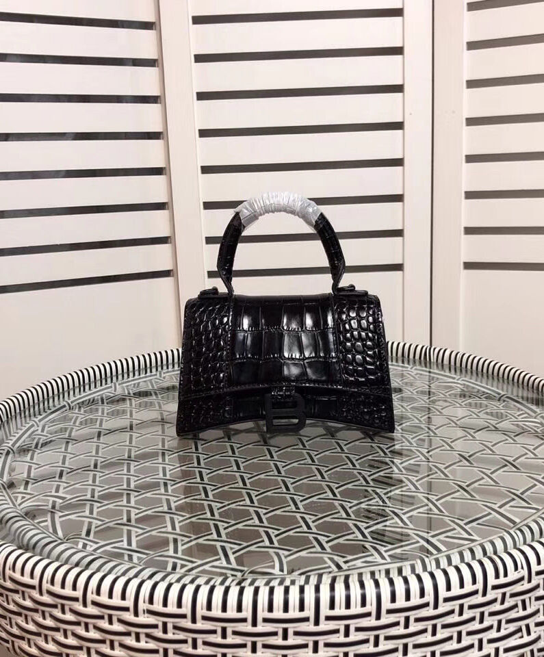 Balenciaga Hourglass XS Top Handle Bag Black