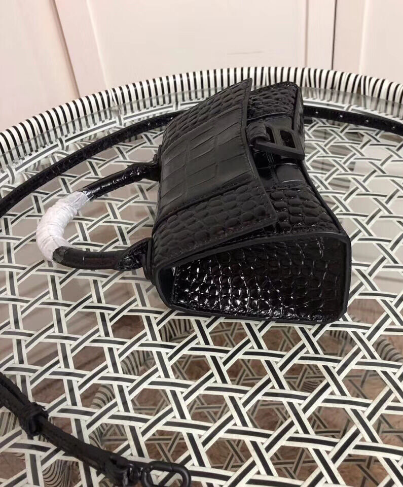 Balenciaga Hourglass XS Top Handle Bag Black