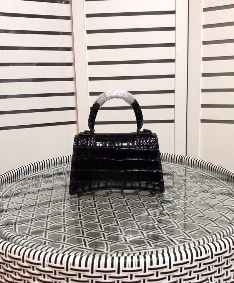 Balenciaga Hourglass XS Top Handle Bag Black