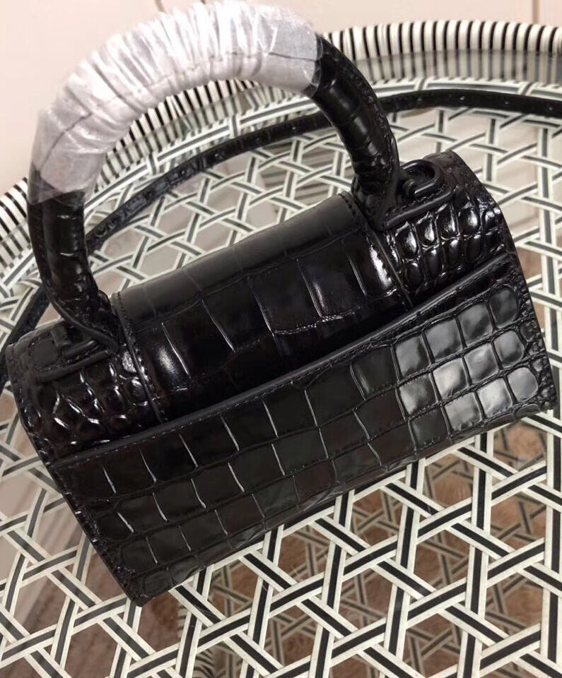 Balenciaga Hourglass XS Top Handle Bag Black