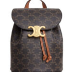 Celine Backpack Celine Bonnie In Triomphe Canvas And Calfskin Coffee