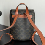 Celine Backpack Celine Bonnie In Triomphe Canvas And Calfskin Coffee