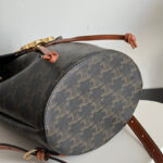 Celine Backpack Celine Bonnie In Triomphe Canvas And Calfskin Coffee