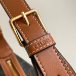 Celine Heloise Bag In Triomphe Canvas And Calfskin Coffee