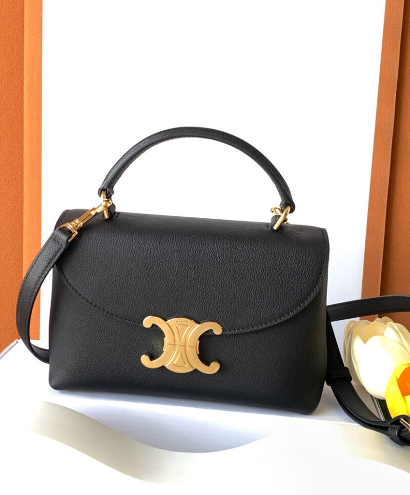Celine Teen Nino Bag In Shiny Calfskin Black