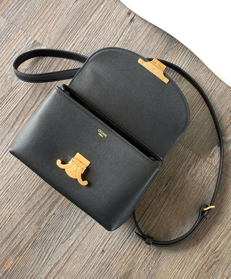 Celine Teen Nino Bag In Shiny Calfskin Black