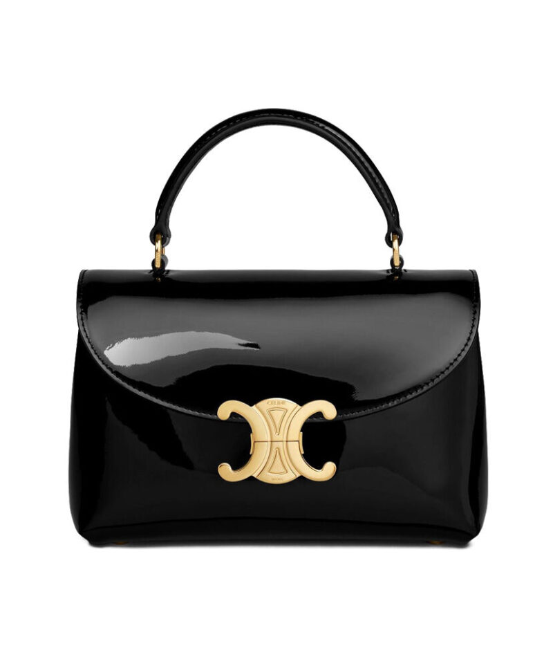 Celine Teen Nino Bag In Patent Calfskin Black