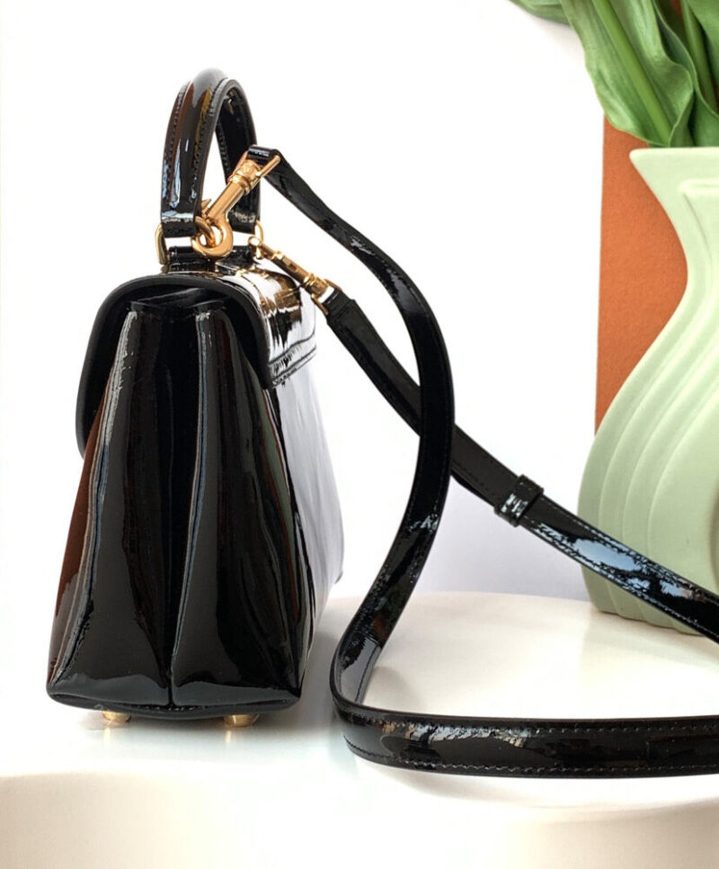 Celine Teen Nino Bag In Patent Calfskin Black