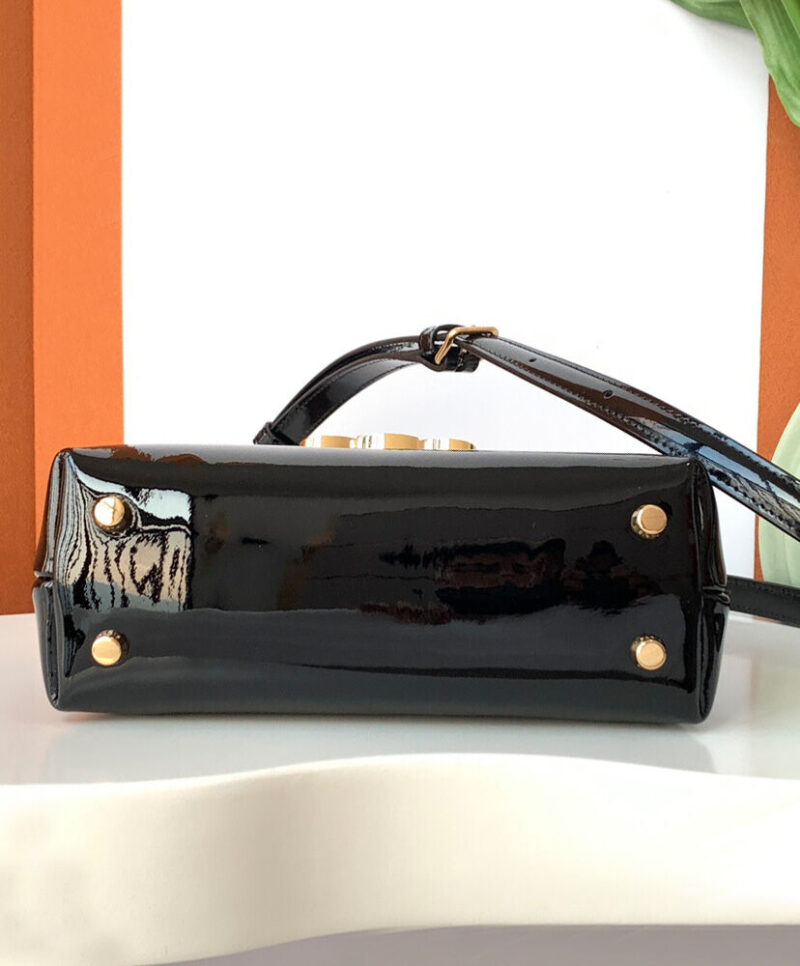 Celine Teen Nino Bag In Patent Calfskin Black