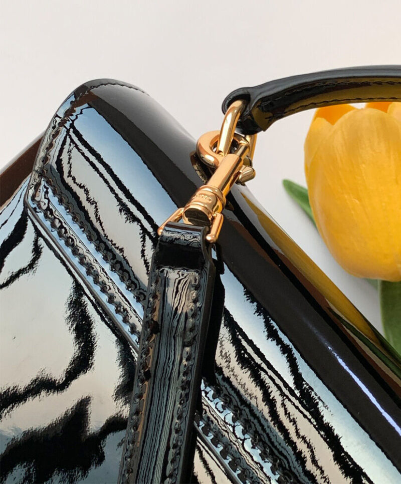 Celine Teen Nino Bag In Patent Calfskin Black