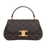 Celine Teen Celine Lola In Triomphe Canvas And Calfskin Coffee