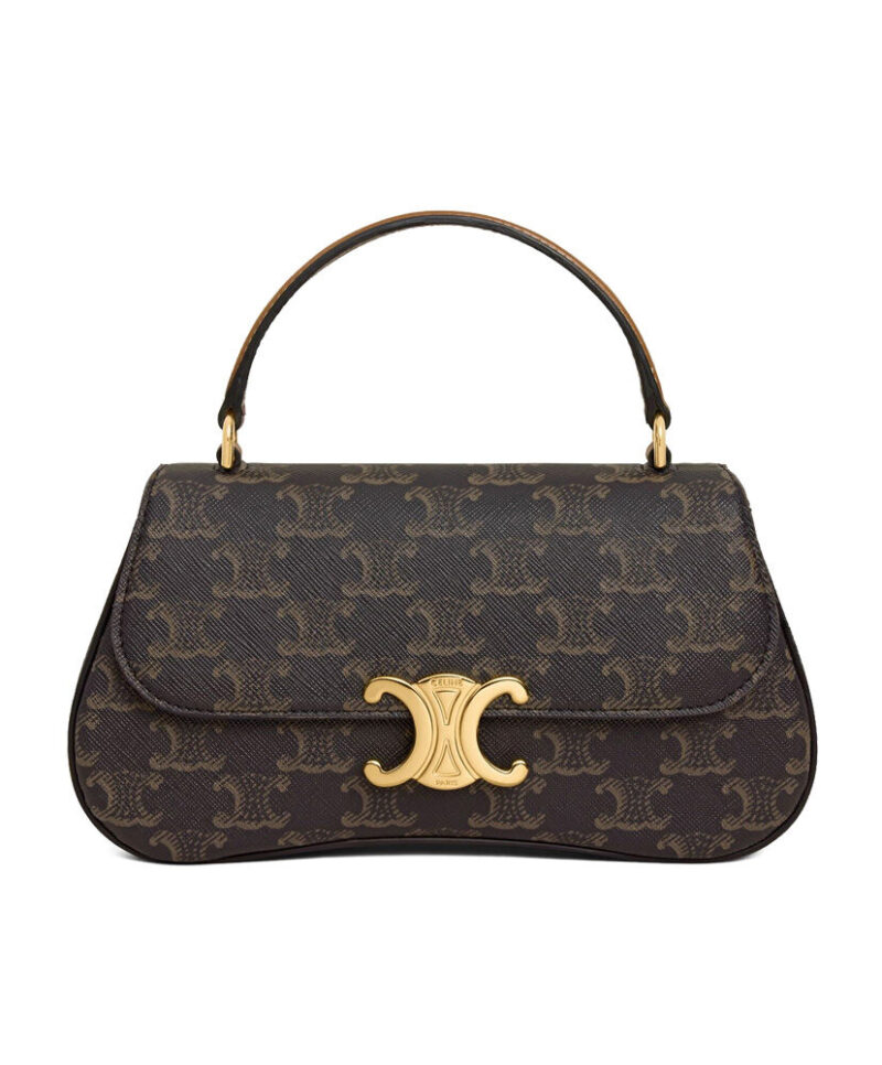Celine Teen Celine Lola In Triomphe Canvas And Calfskin Coffee