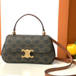 Celine Teen Celine Lola In Triomphe Canvas And Calfskin Coffee