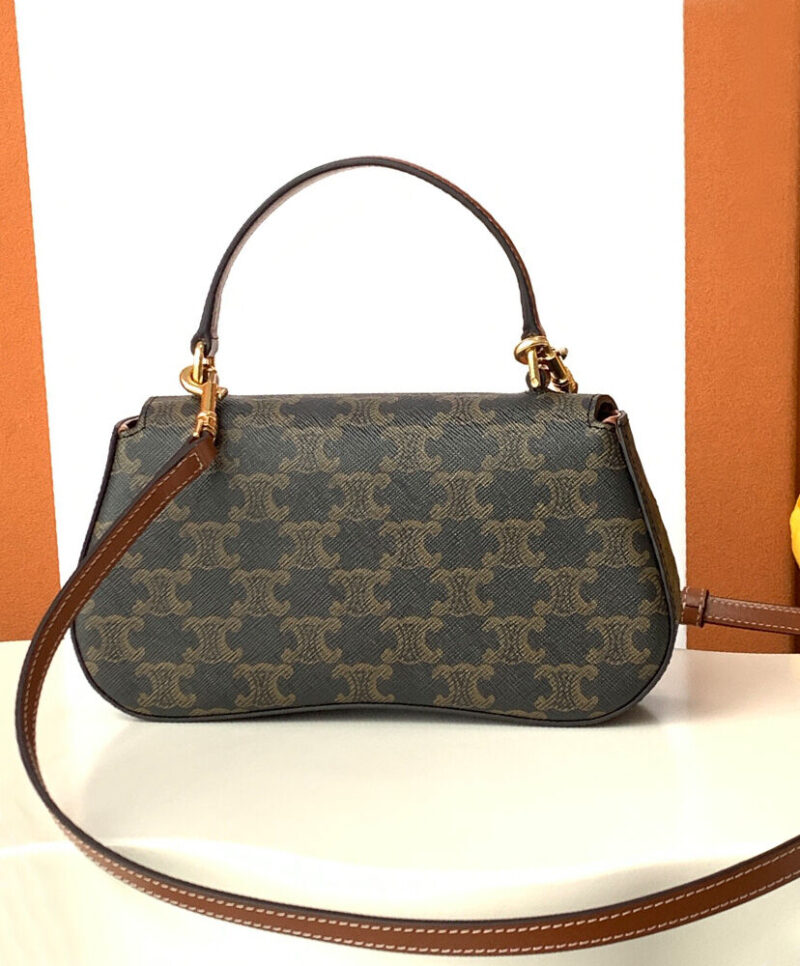 Celine Teen Celine Lola In Triomphe Canvas And Calfskin Coffee