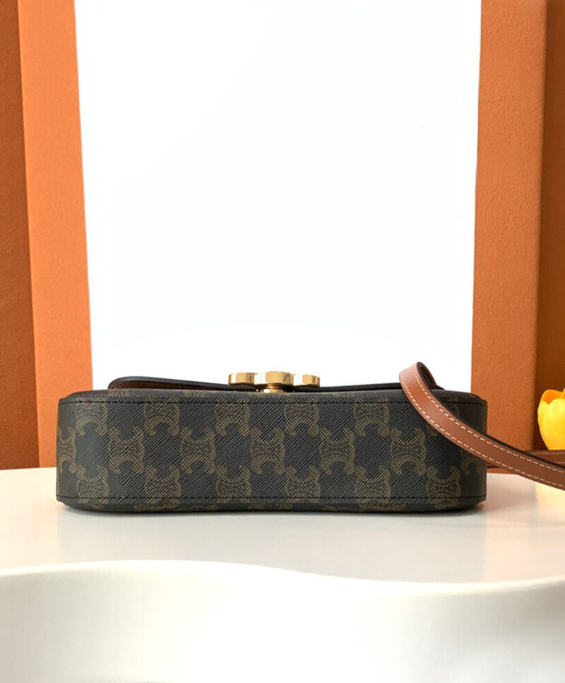 Celine Teen Celine Lola In Triomphe Canvas And Calfskin Coffee