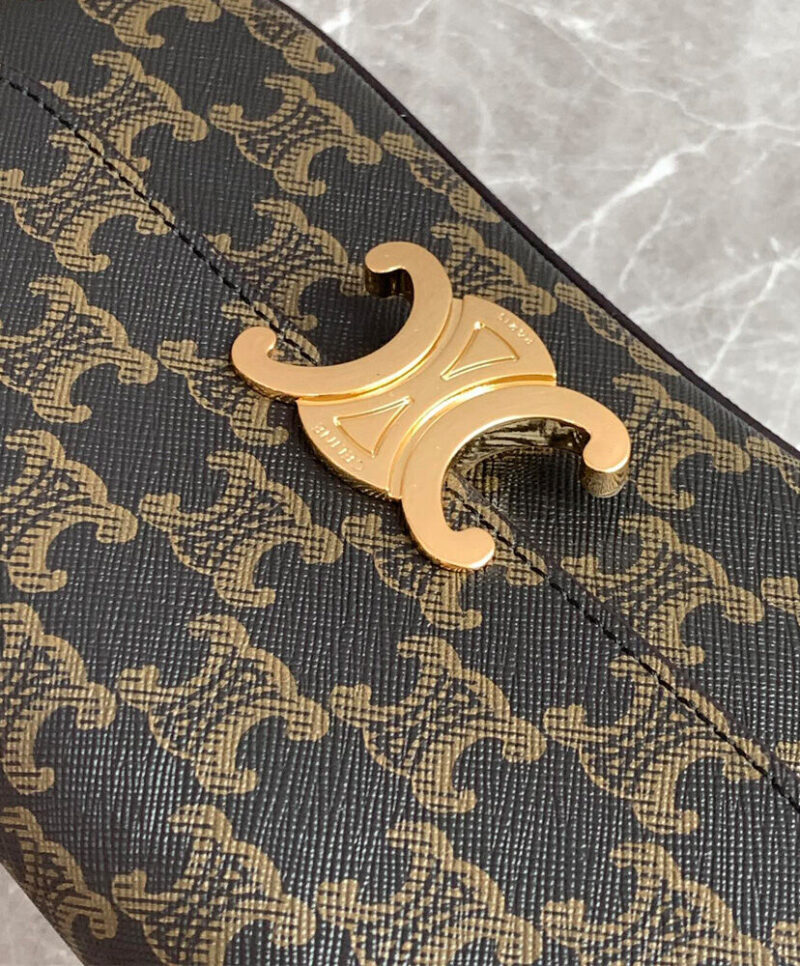 Celine Teen Celine Lola In Triomphe Canvas And Calfskin Coffee