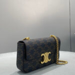 Celine Chain Shoulder Bag Triomphe In Triomphe Canvas Coffee