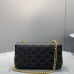 Celine Chain Shoulder Bag Triomphe In Triomphe Canvas Coffee
