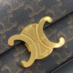 Celine Chain Shoulder Bag Triomphe In Triomphe Canvas Coffee