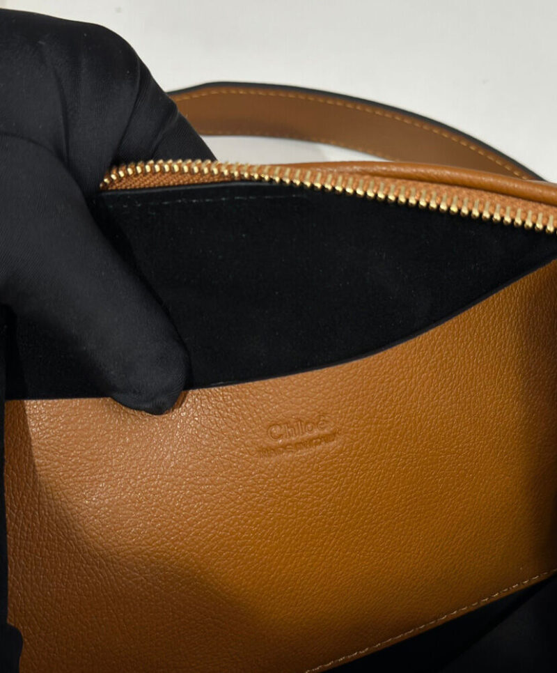 Chloe Small Bracelet Hobo Bag In Grained Leather