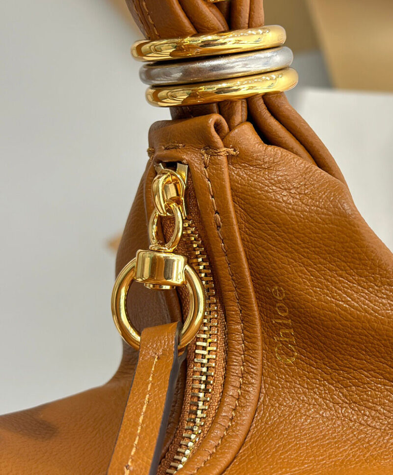 Chloe Small Bracelet Hobo Bag In Grained Leather