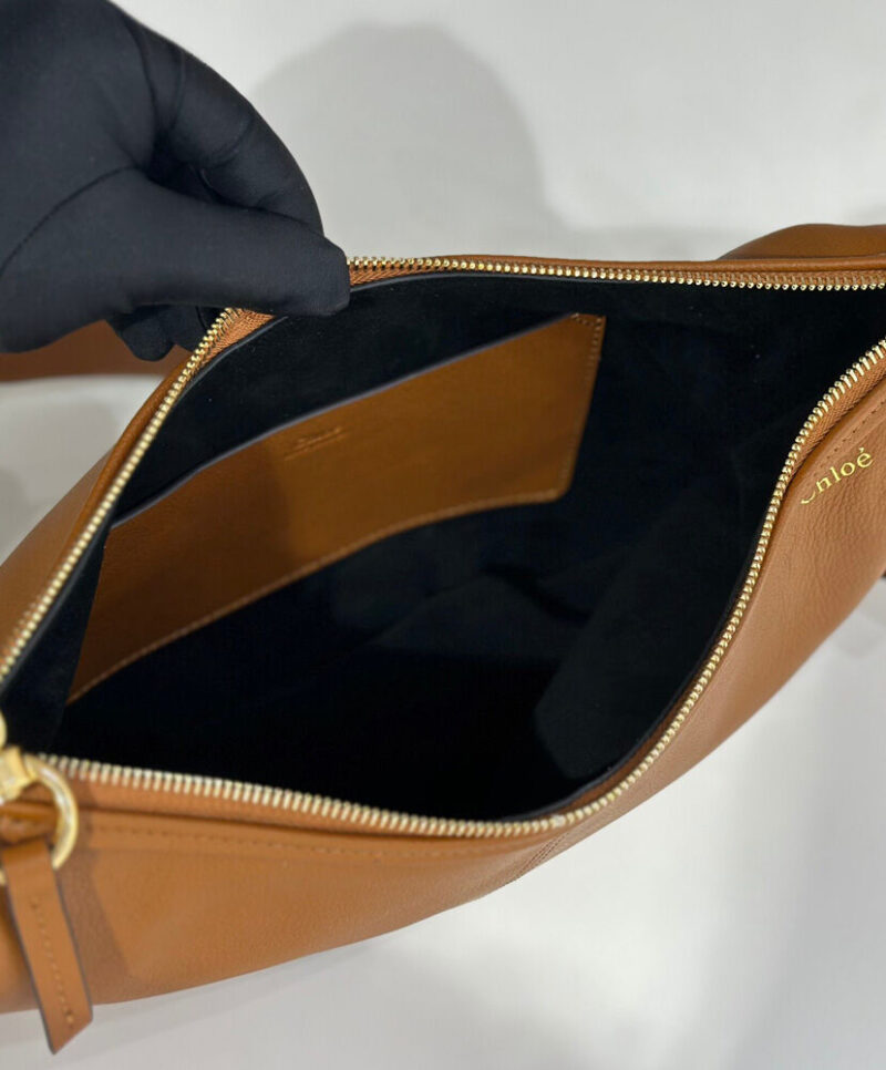 Chloe Small Bracelet Hobo Bag In Grained Leather