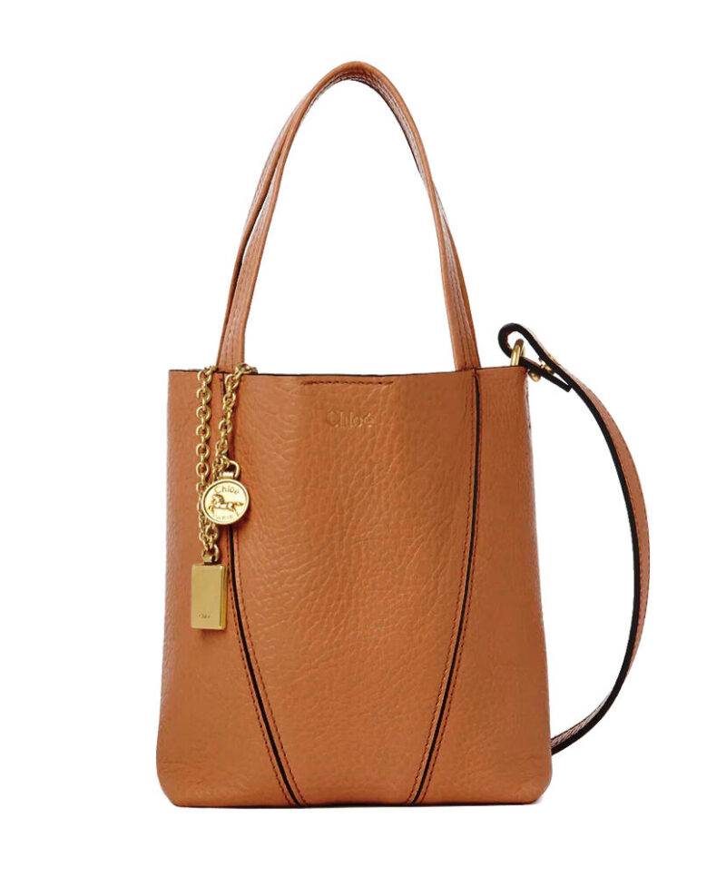 Chloe Small Chloe Spin Tote Bag In Grained Leather