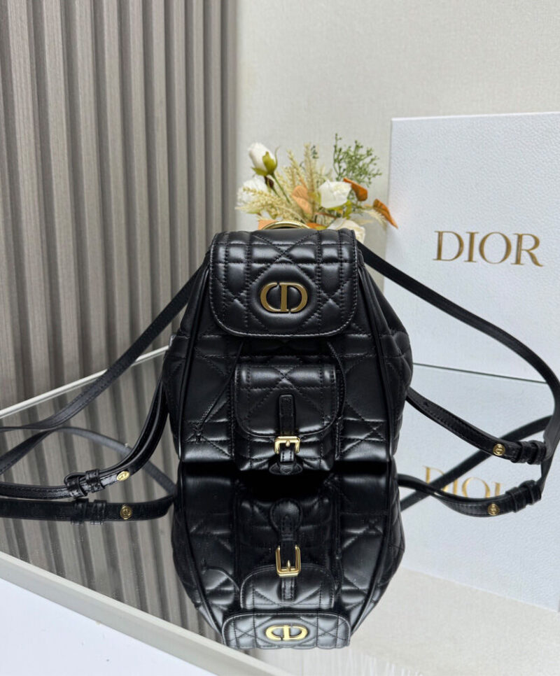 Christian Dior Small Dior Caro Backpack Black