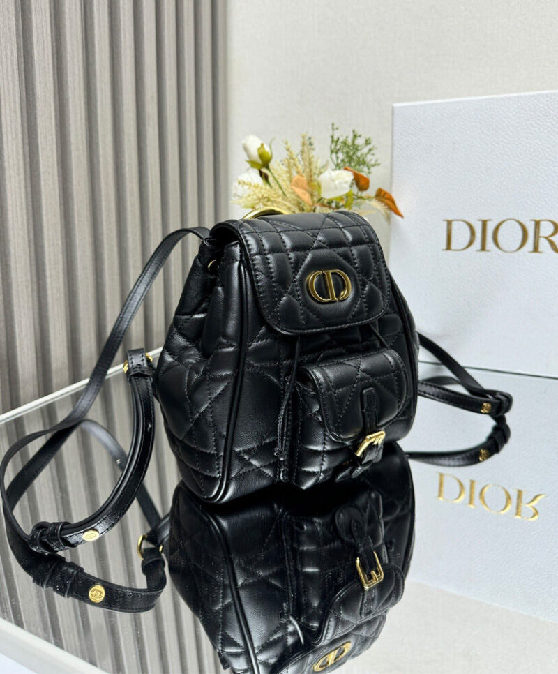 Christian Dior Small Dior Caro Backpack Black