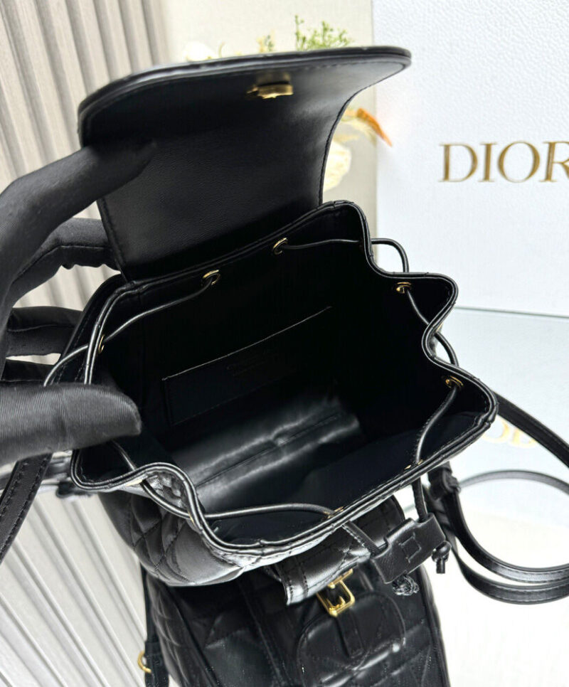 Christian Dior Small Dior Caro Backpack Black