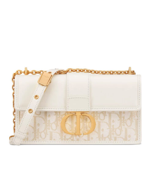 Christian Dior 30 Montaigne East-West Bag With Chain Cream