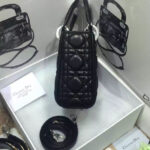 Christian Dior Lady Dior Mini Classic Tote Bag With Lambskin Black